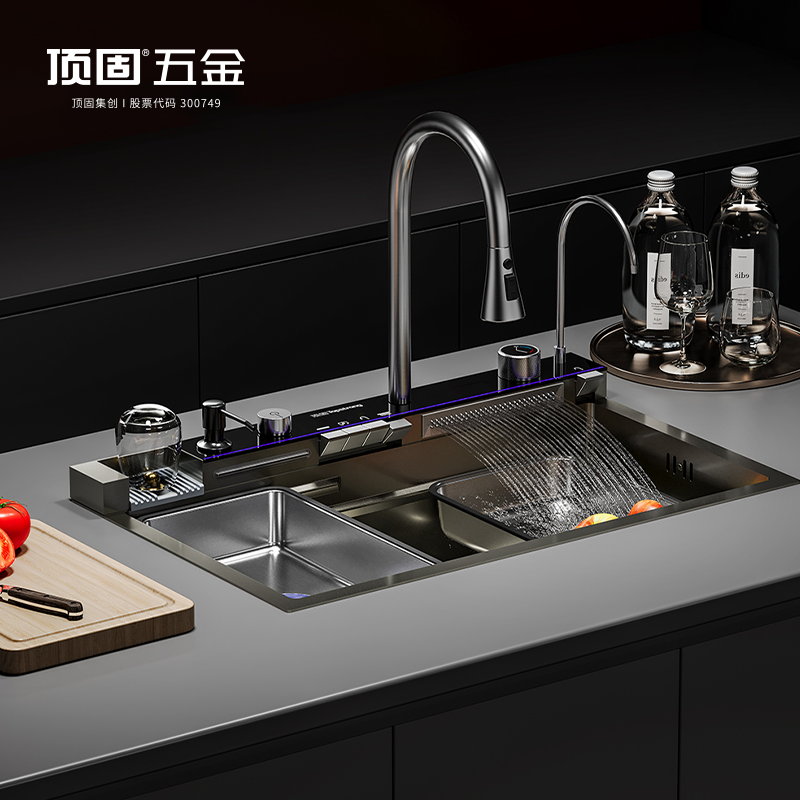 顶固7615钢琴键飞雨多功能水槽